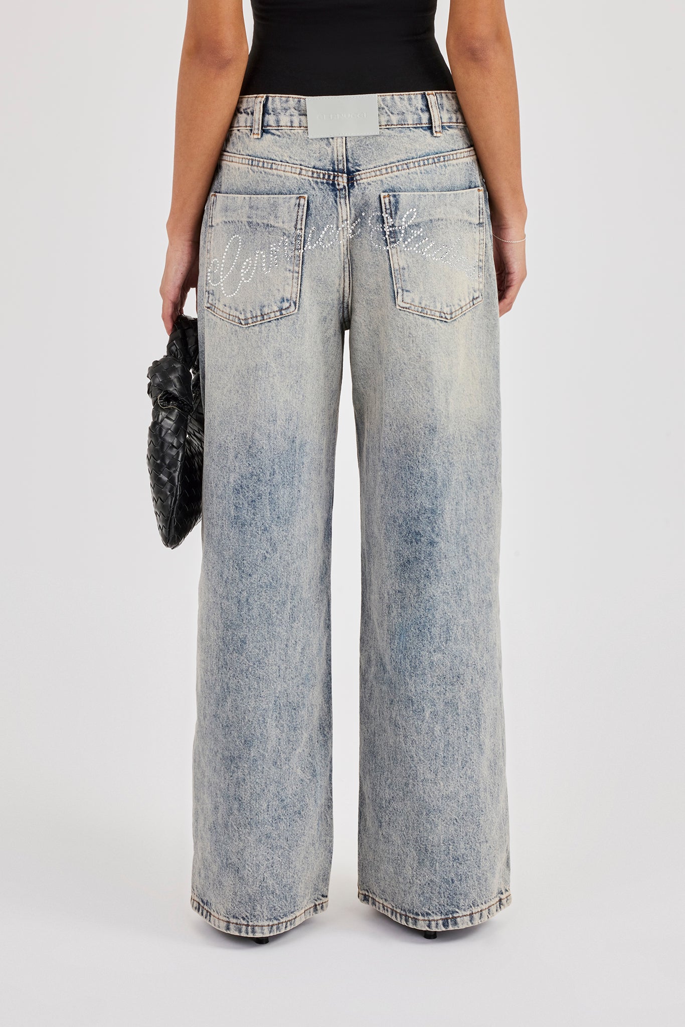 Cernucci Studios Rhinestone Baggy Jean - Antique Wash