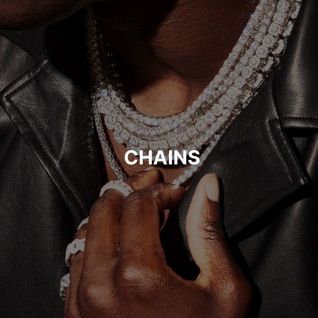 14mm Iced CZ Heart Infinity Chain - White Gold | Mens Chains | Shop ...