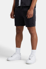 Schwere Satin-Shorts - Schwarz