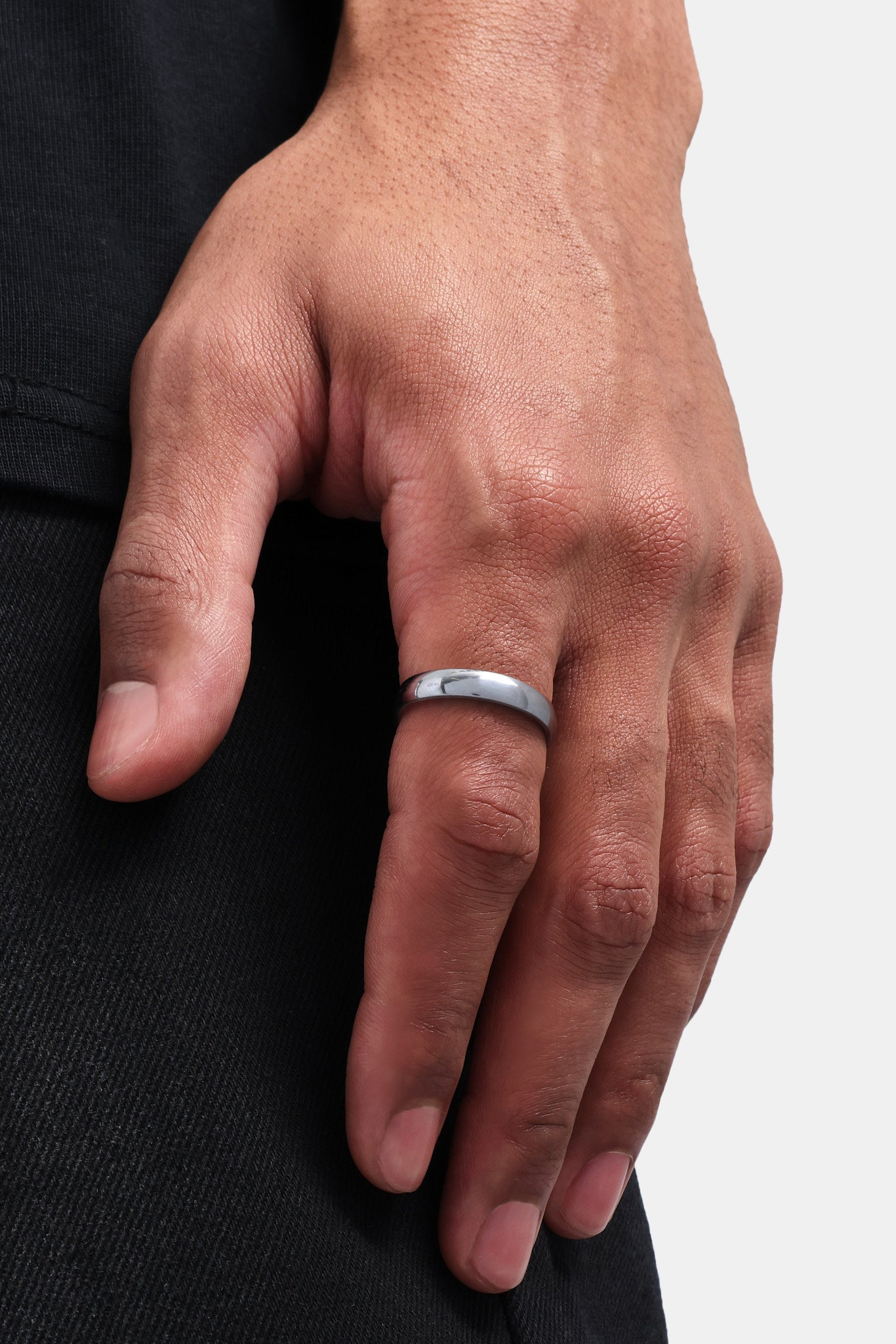 925 Sterling Silber 4mm Polierter Ring 