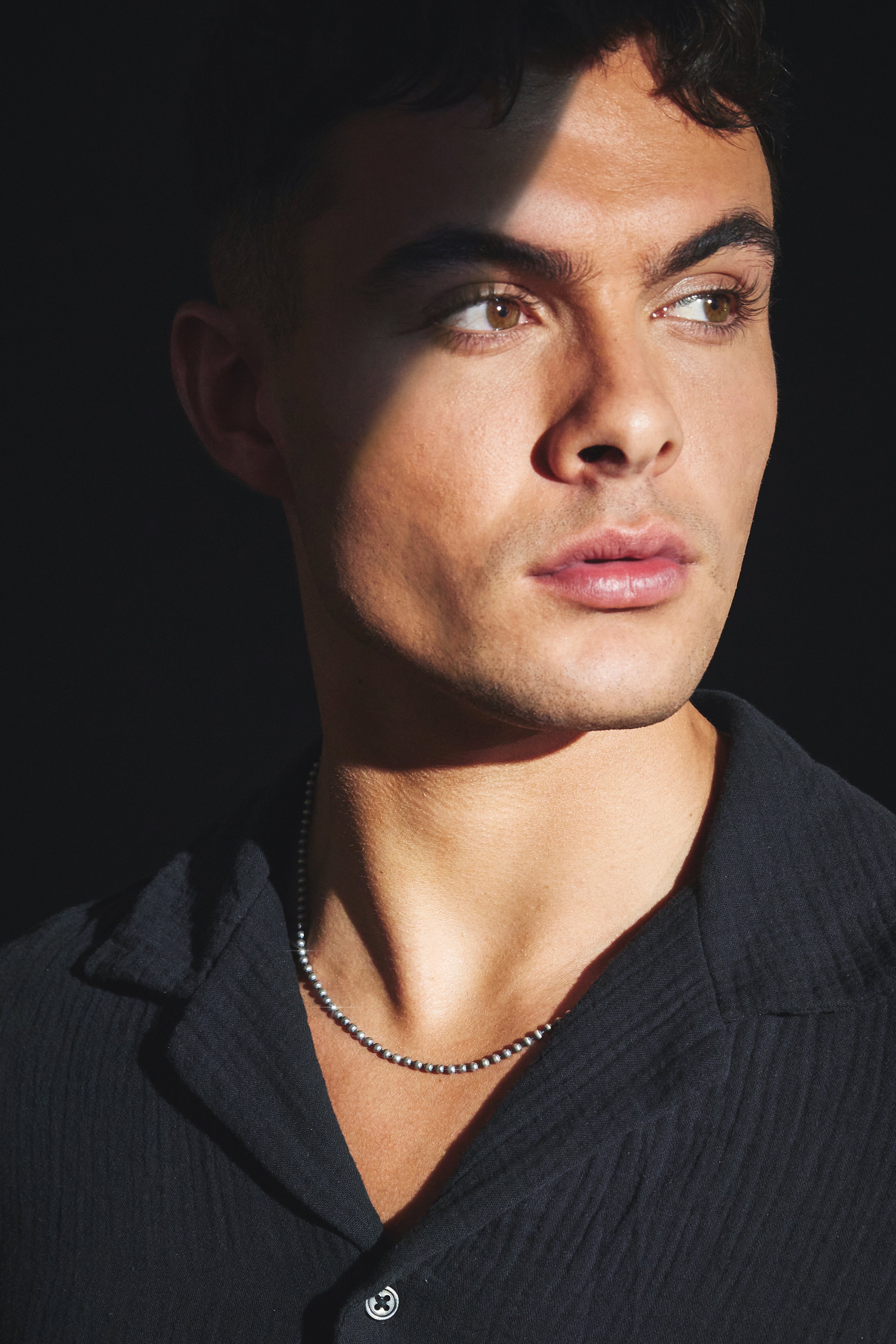 Oxidierte Perlenkette aus 925er Sterlingsilber