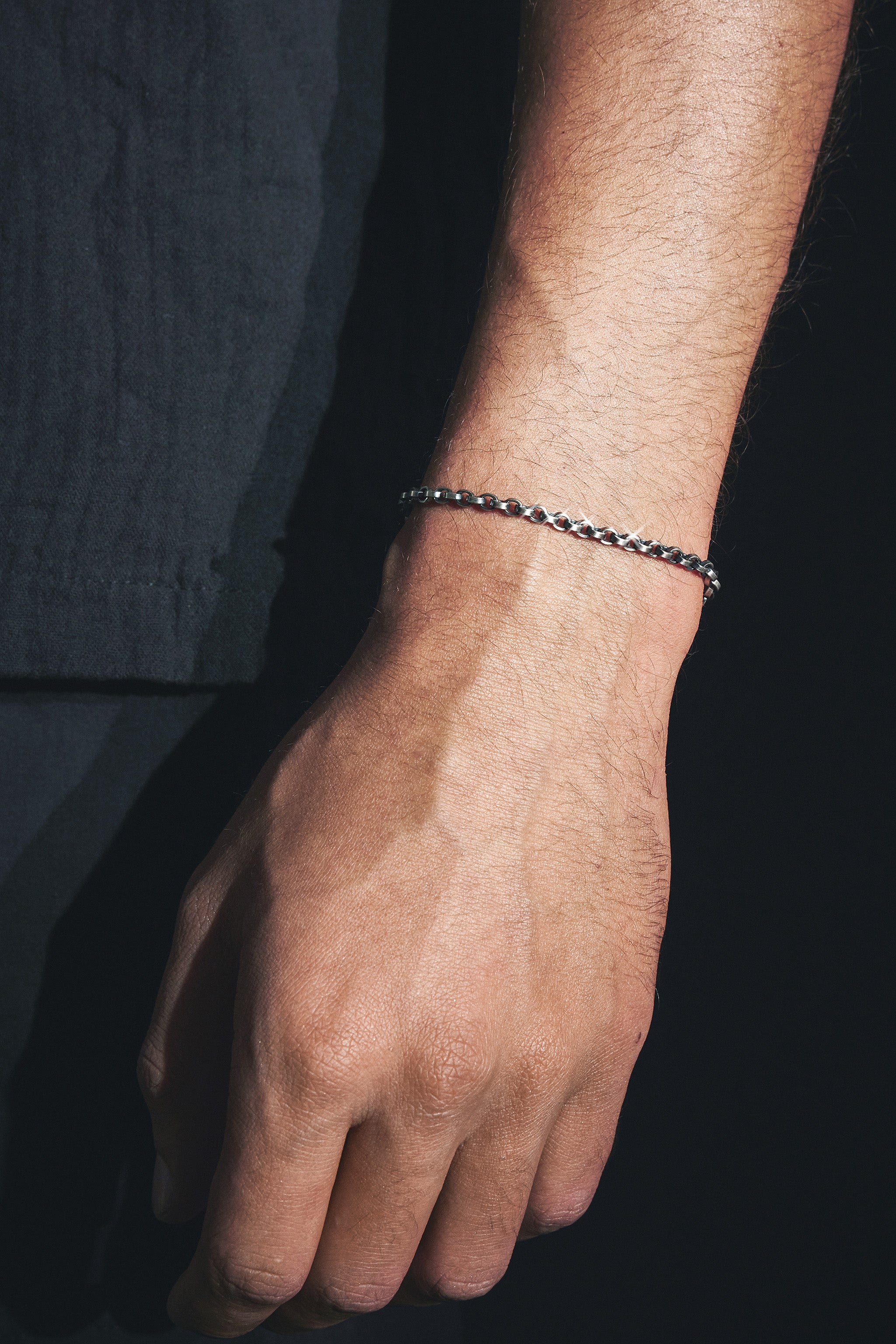 925 Sterling Silver Oxidised Anchor Bracelet