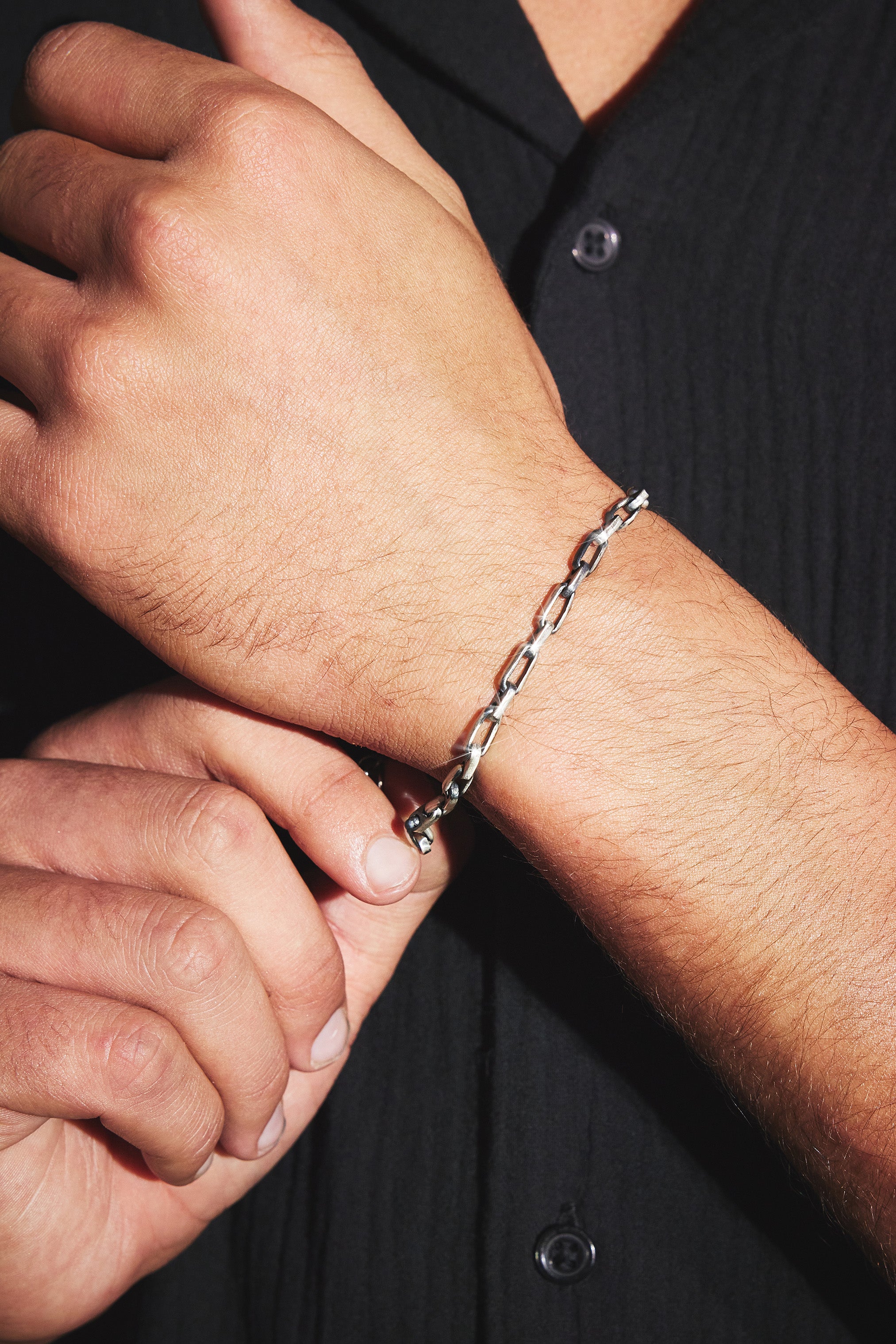 Oxidiertes Gliederarmband aus 925er Sterlingsilber