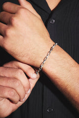 Oxidiertes Gliederarmband aus 925er Sterlingsilber