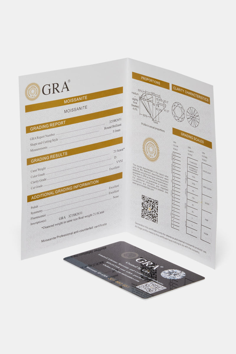 Moissanit-Tenniskette, Armband und Cluster-Ohrstecker – 5 mm