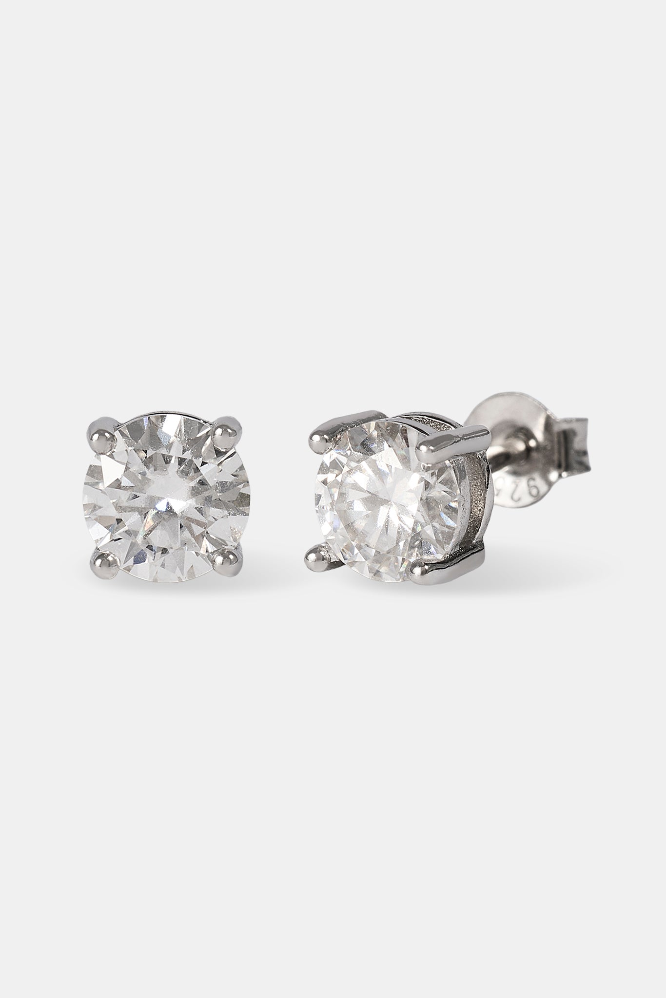 Moissanite 6mm 925 Stud Earrings