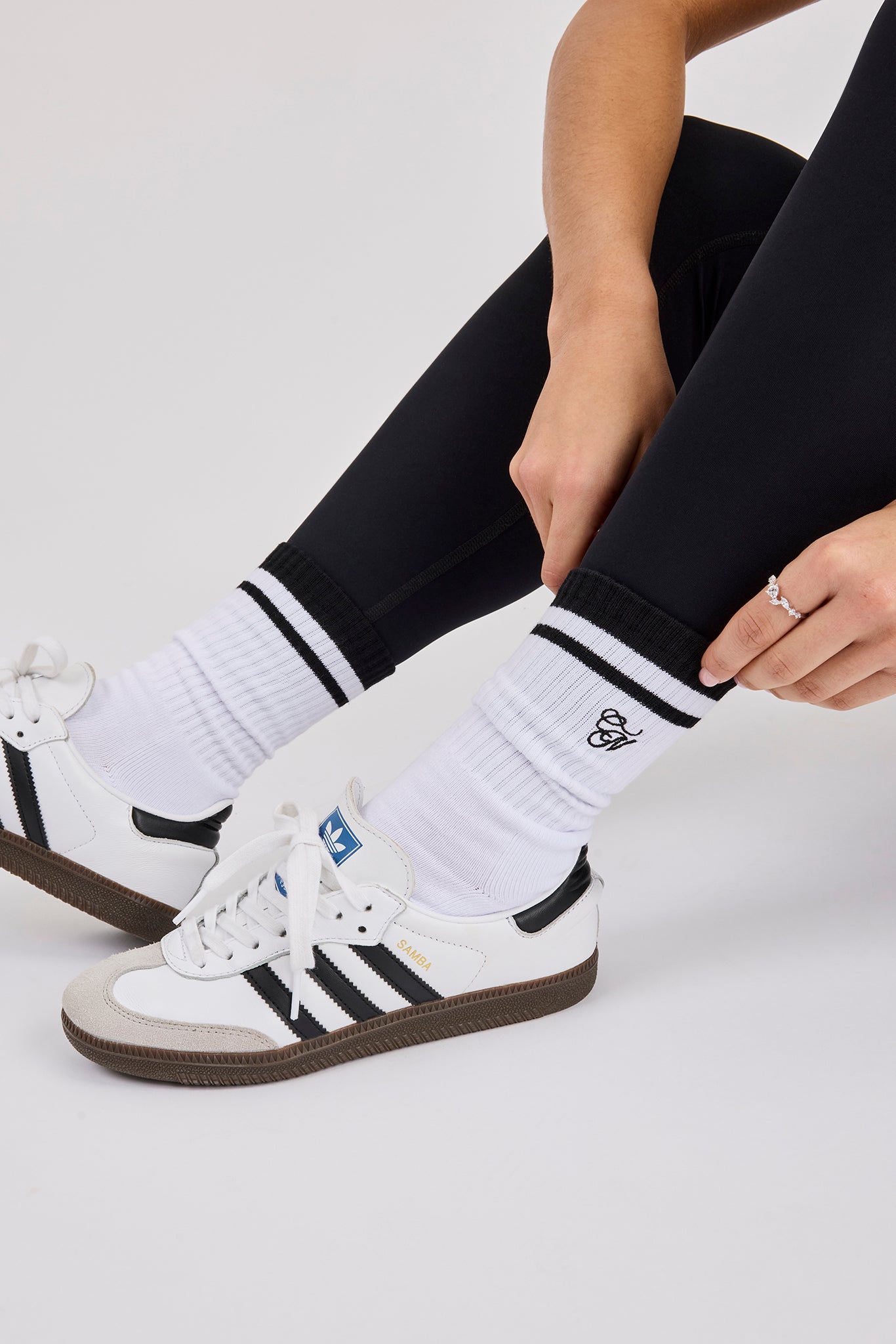 CN Embroidered Sock - White