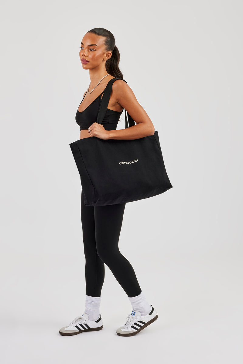 Cernucci Canvas Tote Bag - Black
