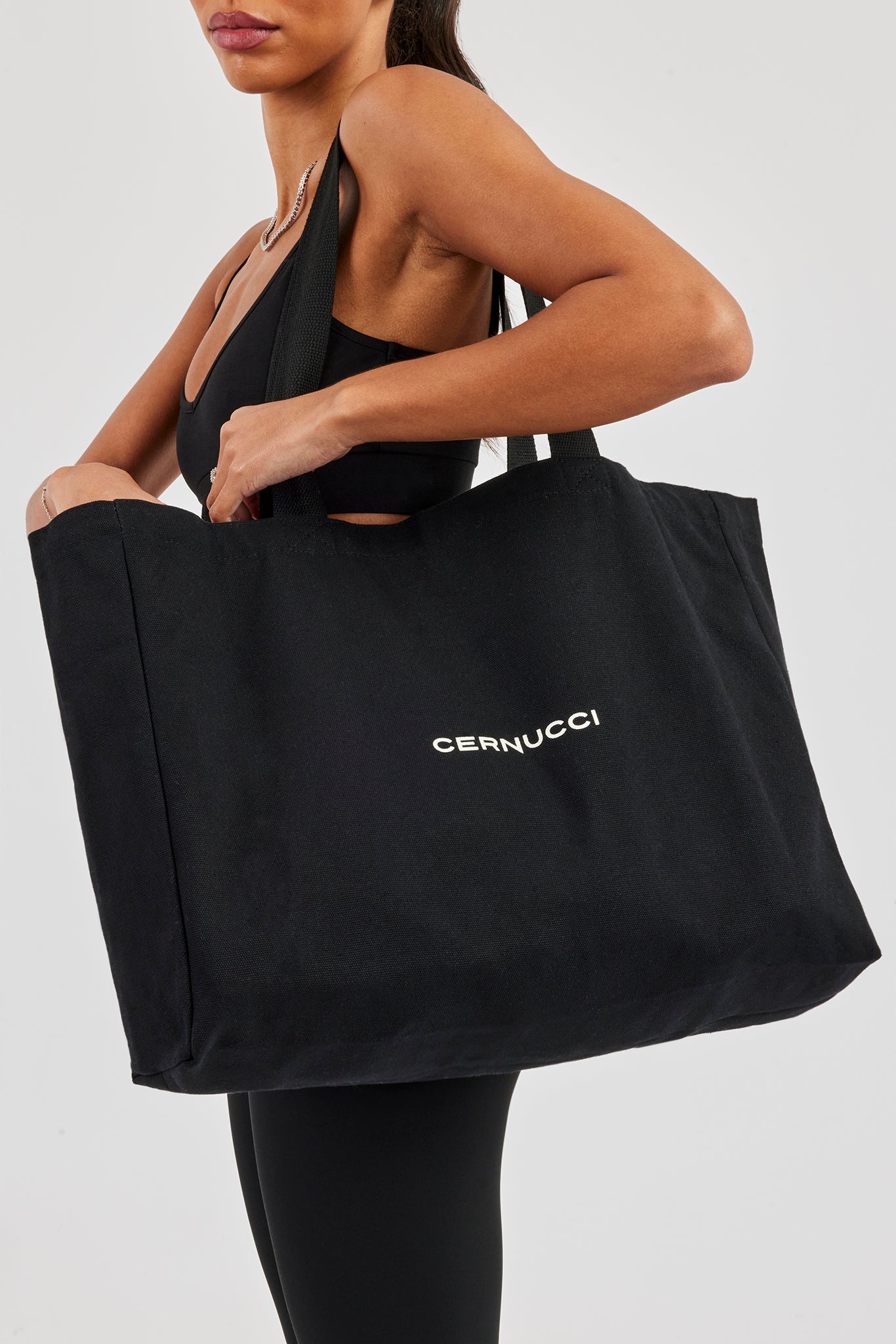 Cernucci Canvas Tote Bag - Black