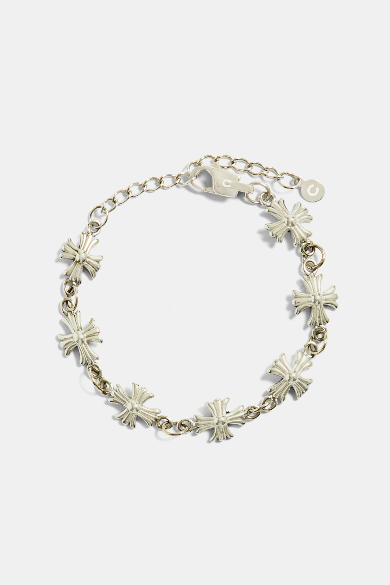 12 mm Zinnkreuz-Armband/Kette aus Edelstahl