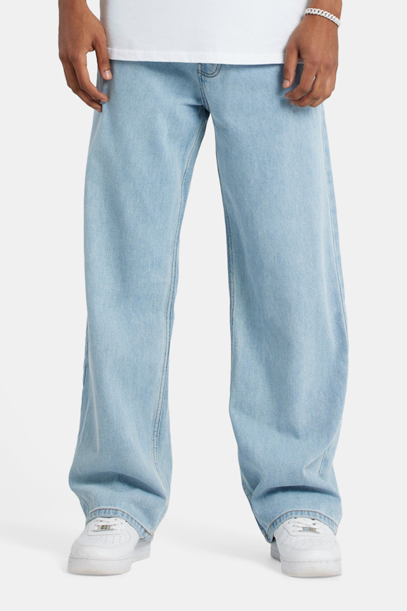 Baggy-Fit-Jeans - Hellblau