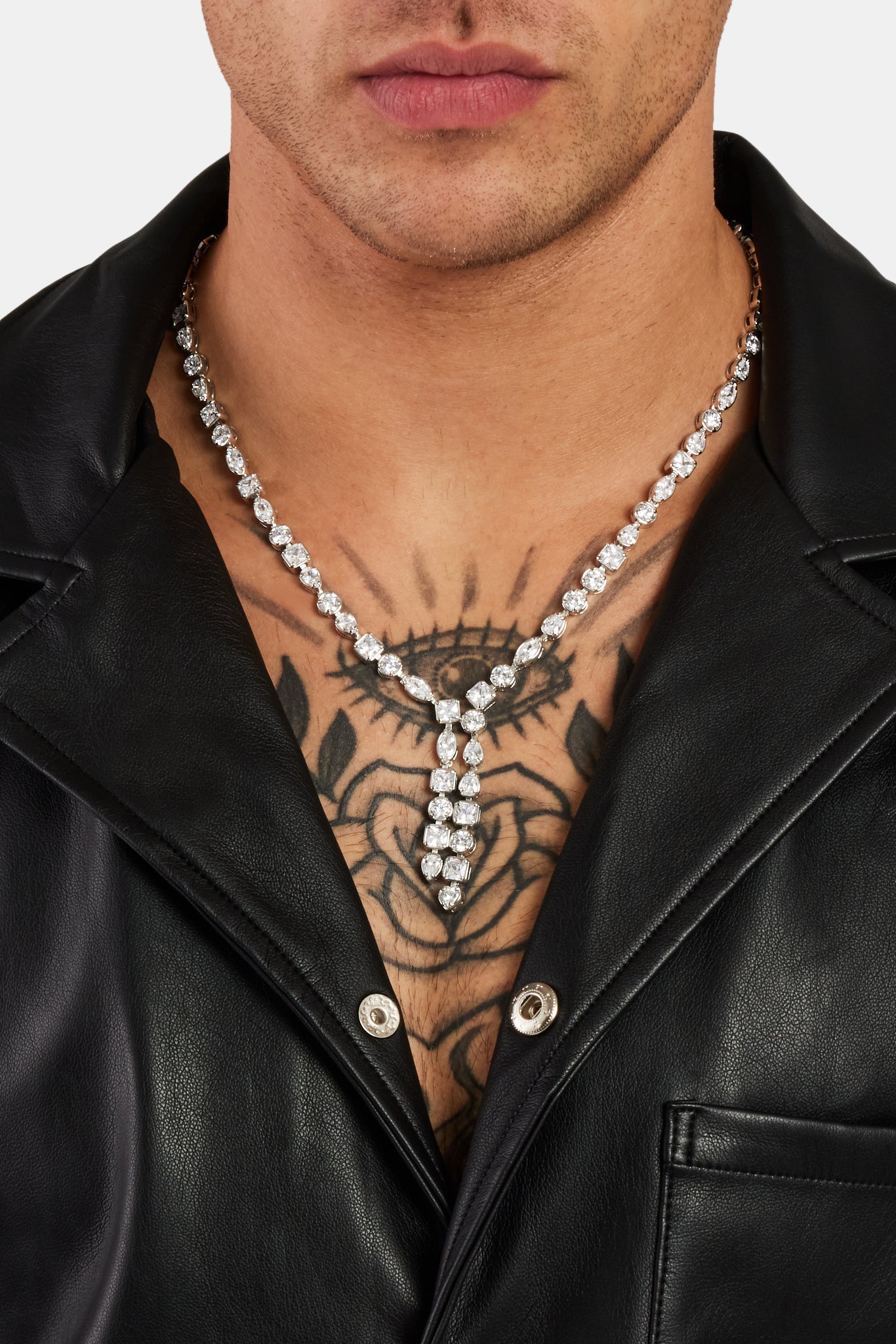 Single Drop Chain Iced CZ Mixed Shape Tennis Drop Chain | Mens Chains | Shop Drop Chains ...