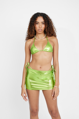 Metallic-Mikro-Minirock - Limette 