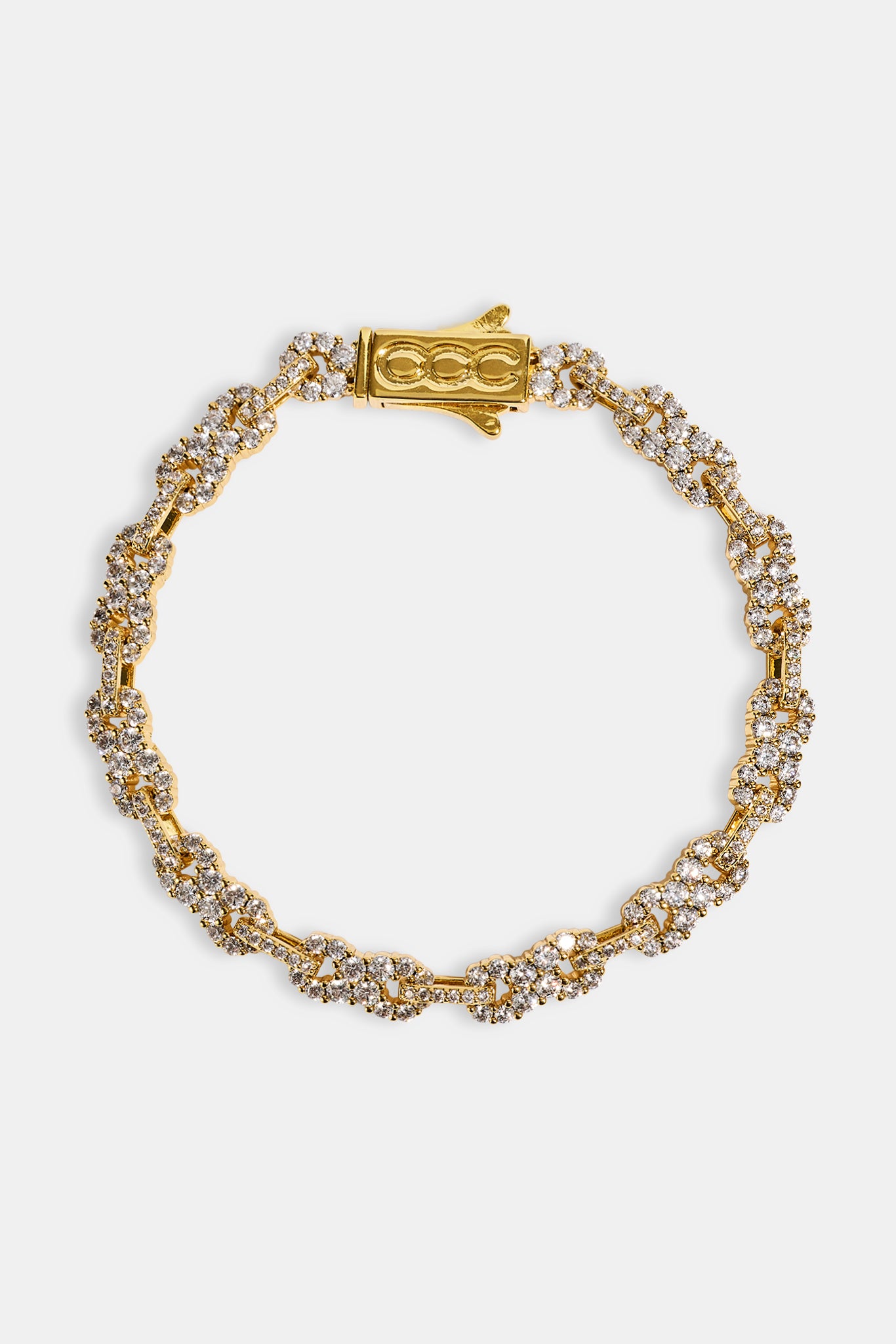 Iced Infinity Link Bracelet - Gold - 6mm