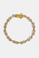 Iced Infinity Link Bracelet - Gold - 6mm