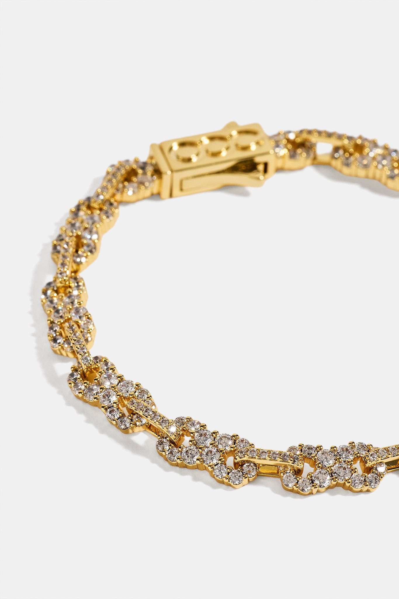 Iced Infinity Link Bracelet - Gold - 6mm