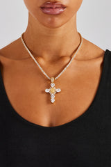 25 mm klarer Kreuzanhänger – Gold