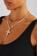 25 mm klarer Kreuzanhänger – Gold