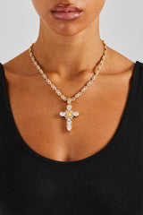 25 mm klarer Kreuzanhänger – Gold