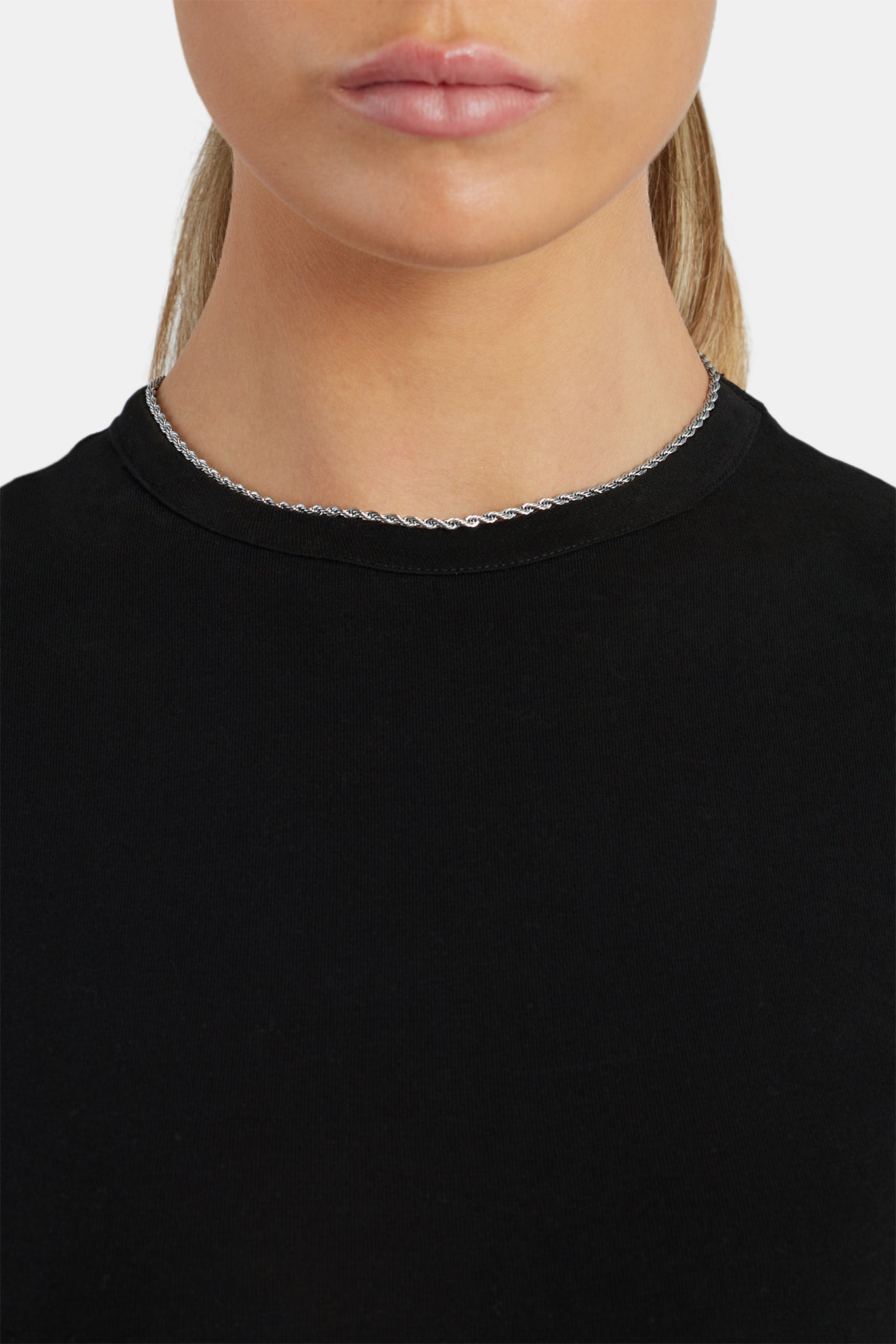 Womens 3mm Rope Chain - White Gold | Womens Chains | Shop Rope Chains ...