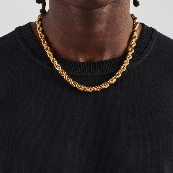 7mm 22 Inch Rope Chain 7mm Rope Chain Gold