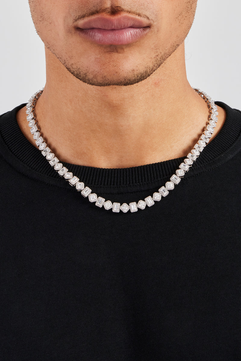 Baguette Square Cluster Tennis Chain 8mm Mens Chains Shop