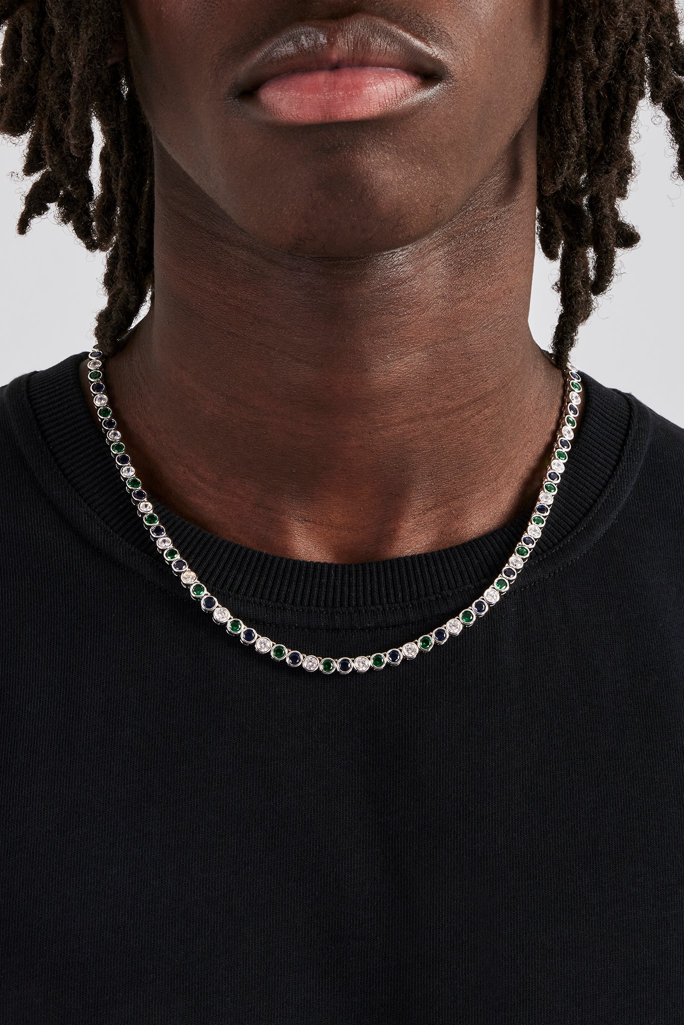 Blue & Green Iced Stone Chain - 5mm | Mens Chains | Shop Tennis Chains ...
