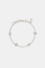 Rolo-Armband mit blauem CZ-Baguette-Motiv – 8 mm