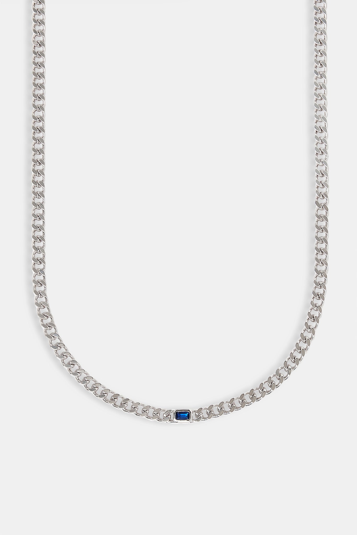 Iced Blue Gemstone Cuban Chain - 3mm