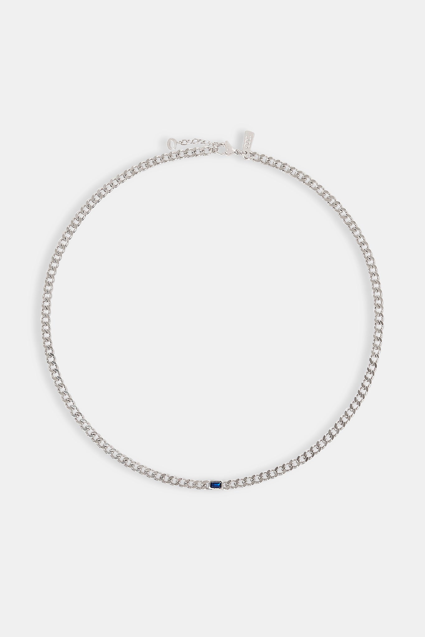 Iced Blue Gemstone Cuban Chain - 3mm