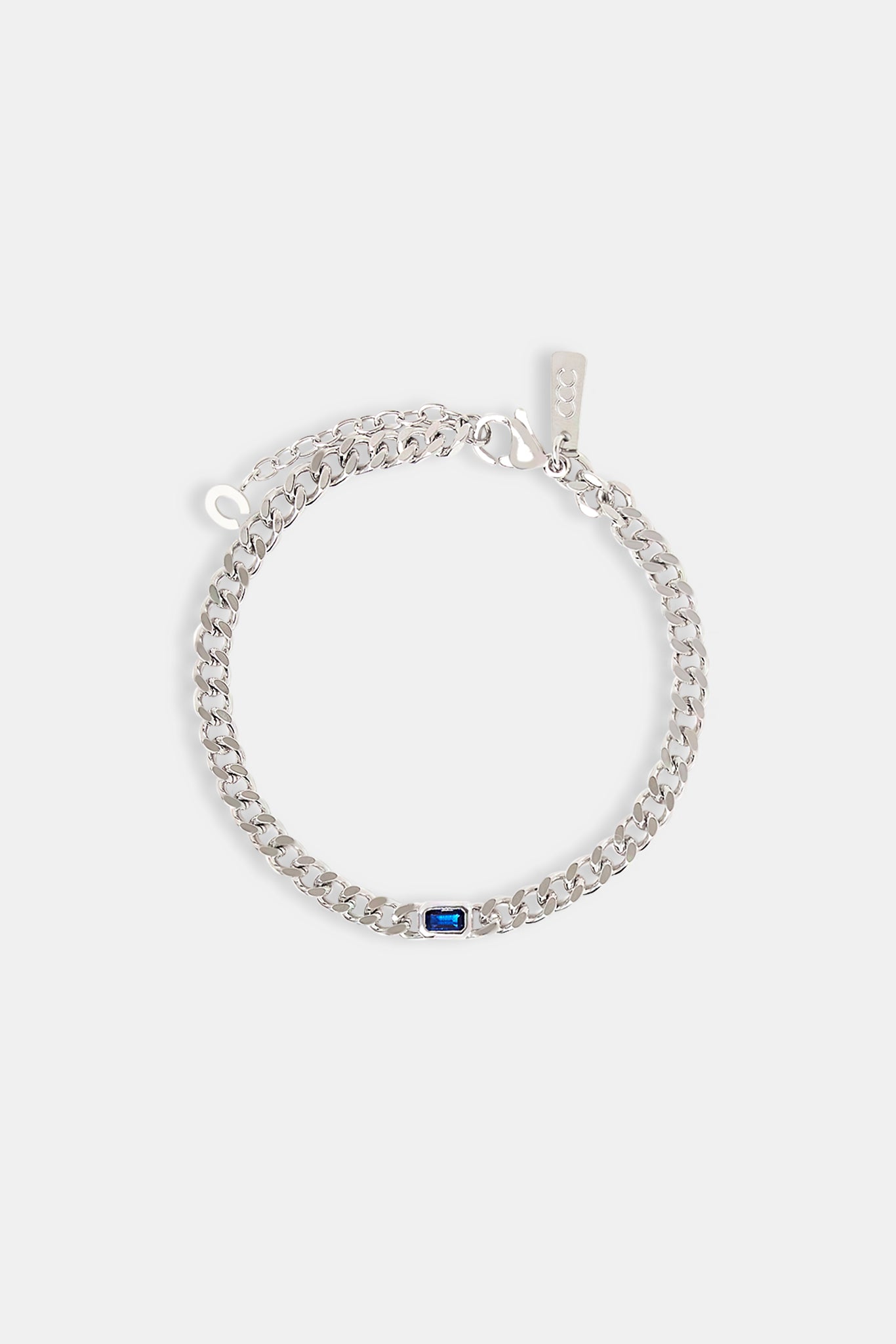 Iced Blue Gemstone Cuban Bracelet - 3mm