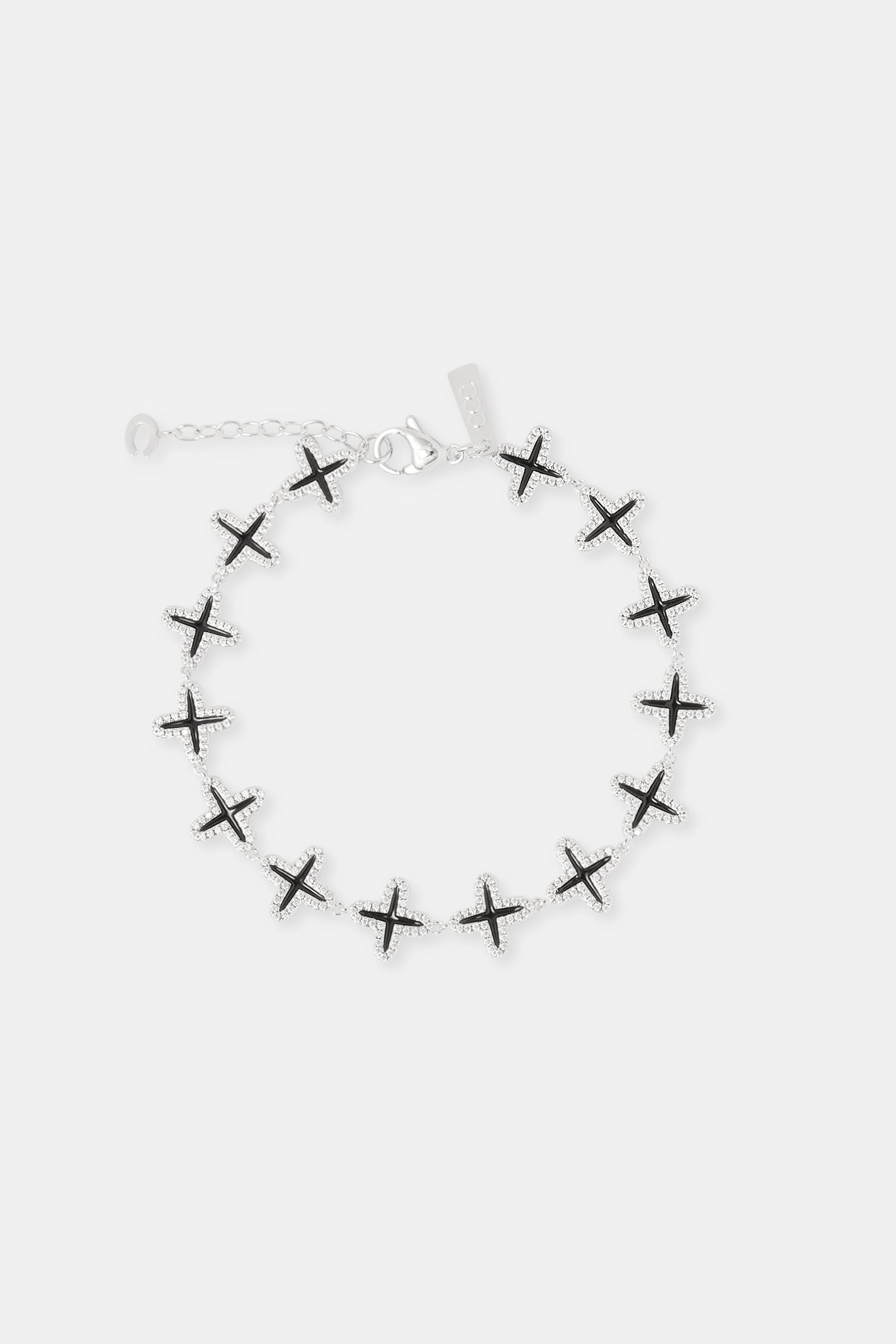 Schwarzes Emaille-Motivarmband – 10 mm
