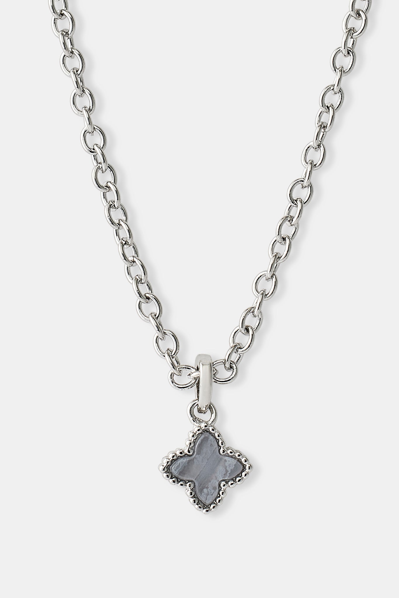 Halskette mit Anhänger mit blauem Achatmotiv – 8 mm