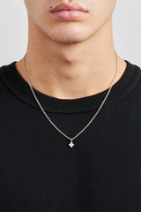 Halskette mit Anhänger mit blauem Achatmotiv – 8 mm