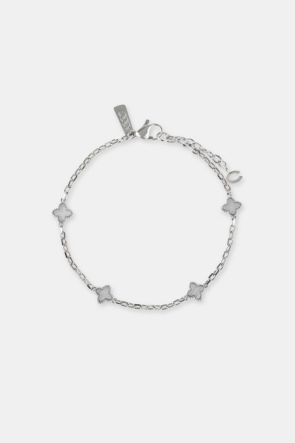 Blue Agate Motif Rolo Bracelet - 8mm