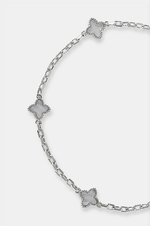 Blue Agate Motif Rolo Bracelet - 8mm