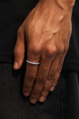 Micro Light Blue Tennis Ring - 2.5mm - White