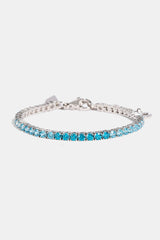 Gradient Blue Tennis Bracelet - 3mm - White
