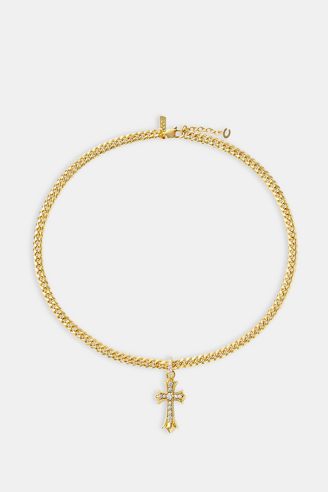 Chunky Cross Polished Cuban Chain - 5mm - Gold
