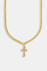 Chunky Cross Polished Cuban Chain - 5mm - Gold