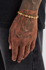 Champagne Mixed Gemstone Link Bracelet - 6mm