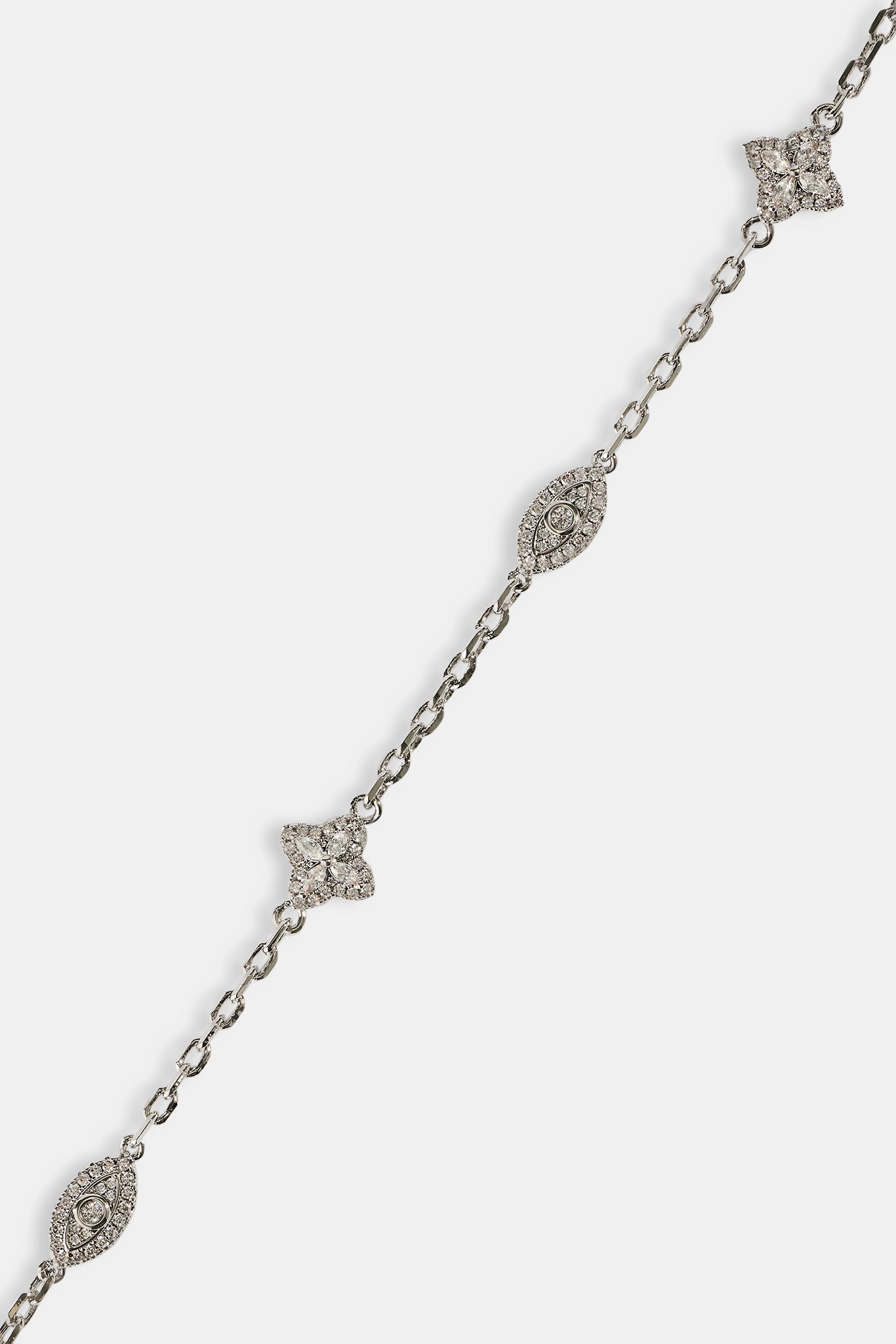 Rolo-Armband mit klarem CZ-Baguette-Motiv – 8 mm