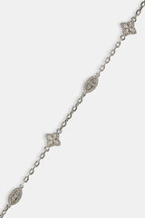 Rolo-Armband mit klarem CZ-Baguette-Motiv – 8 mm