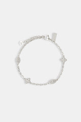 Rolo-Armband mit klarem CZ-Baguette-Motiv – 8 mm