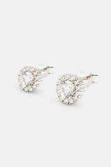 Clear CZ Cluster Round Stud Earrings