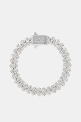 10 mm Iced Alternating Cross Armband - Weiß