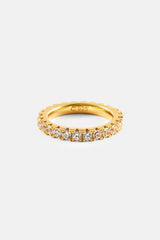 Iced Tennis Ring - 3mm - Gold