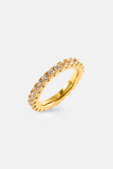 Iced Tennis Ring - 3mm - Gold