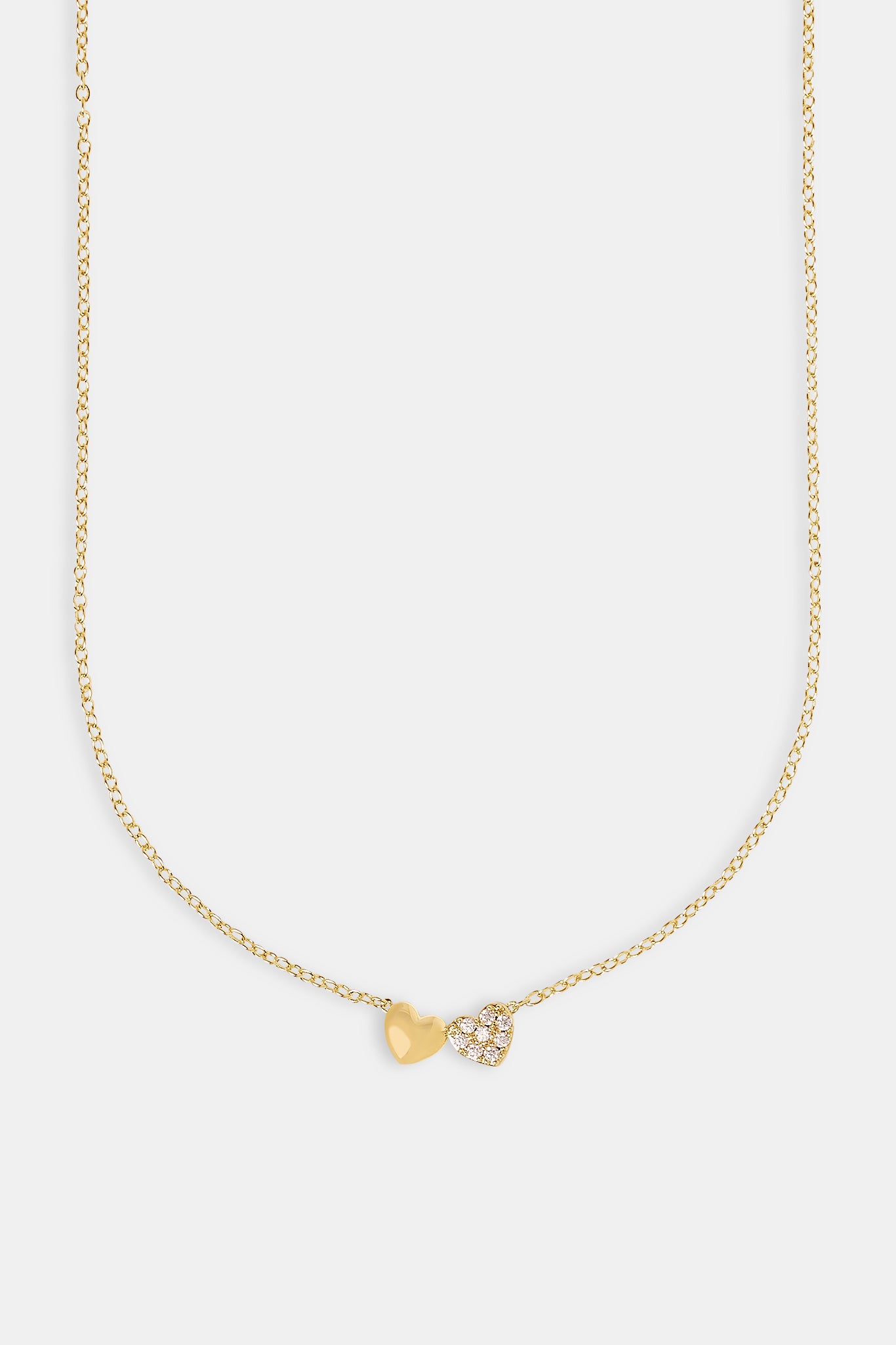 Double Heart Necklace - 8mm