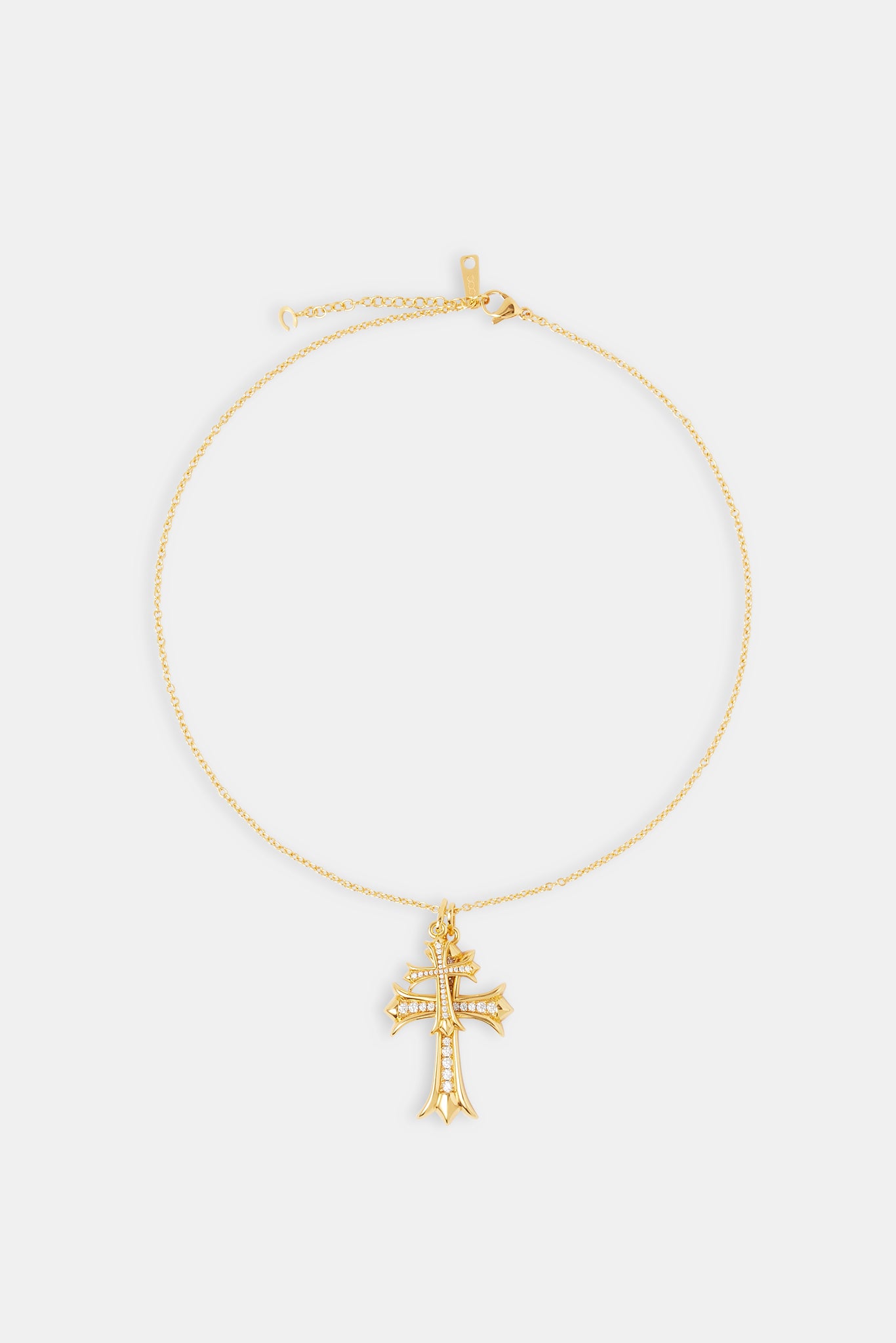 Mikro-Doppelkreuz-Halskette – 24 mm